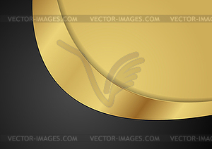 Черно-золотой абстрактный фон с волной - клипарт в векторном виде