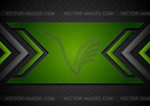 Черно-зеленый абстрактный технический фон с глянцем - иллюстрация в векторном формате