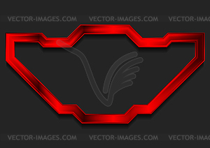 Red glossy technology frame abstract background - vector clipart