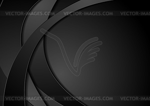 Abstract black corporate waves art background - vector image