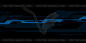 Blue black abstract technology futuristic background - vector image