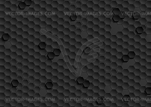 Abstract black hexagons tech geometric background - vector clipart