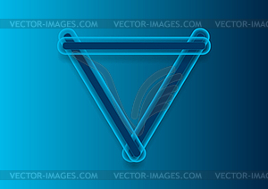Abstract blue tech triangle shape logo design - vector EPS clipart