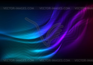 Futuristic technology neon waves abstract background - stock vector clipart