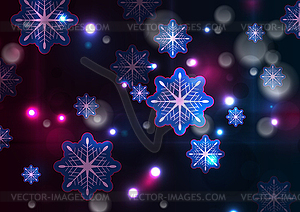 Glowing neon lights shiny Christmas winter - vector image