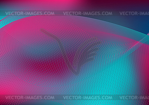 Abstract futuristic holographic wavy dotted lines - vector image