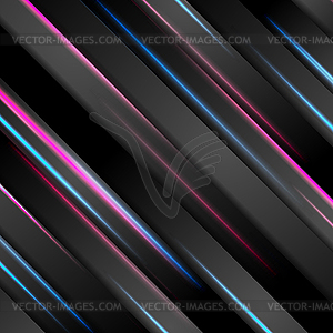 Blue and pink glowing stripes abstract background - vector image
