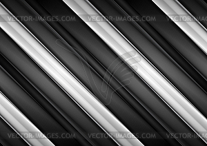 Black and white glossy stripes abstract tech - royalty-free vector clipart