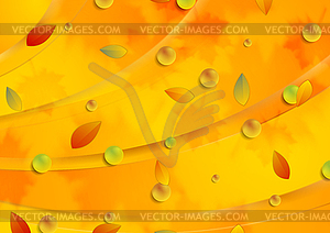 Bright orange autumn wavy background - vector clip art