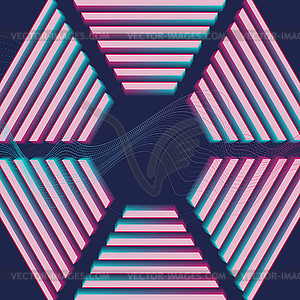 Abstract retro background with dotted lines waves - vector clipart