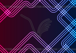 Abstract geometric hi-tech background with neon - royalty-free vector clipart