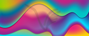Colorful neon flowing liquid waves abstract - color vector clipart