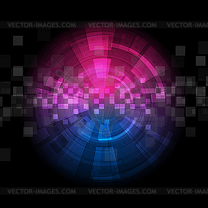 Abstract blue purple neon futuristic technology - vector clip art