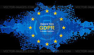 Общие правила защиты данных - GDPR hi-tech - векторный клипарт EPS