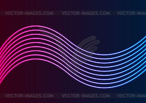 Blue ultraviolet neon curved wavy lines abstract - vector clipart / vector image