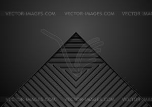 Black technology background with geometric - vector image