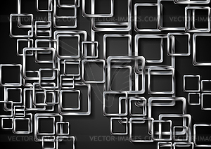 Abstract chrome metallic squares technology - vector image