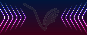 Синий фиолетовый абстрактный неоновый фон с технологическими стрелками - иллюстрация в векторном формате