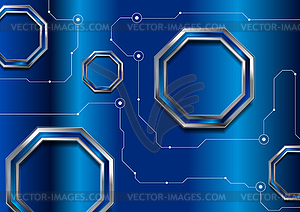 Blue abstract technology background with glossy - vector clipart / vector image