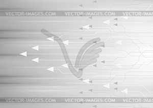 Light grey abstract technology background with - vector image