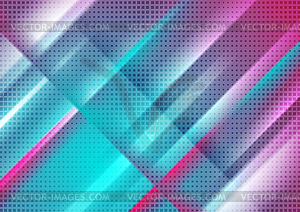 Cyan and pink smooth stripes and dots abstract - vector clipart