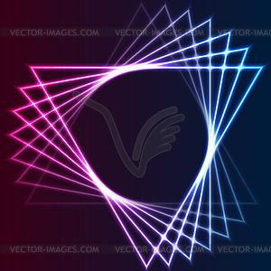 Blue purple retro neon laser triangles abstract - royalty-free vector clipart