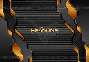 Black and golden technology background with dark - vector clip art