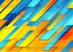 Контрастный синий оранжевый глянцевый технологичный геометрический - рисунок в векторном формате