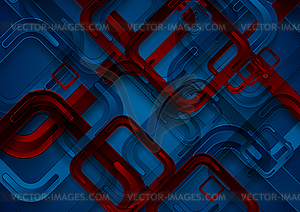 Dark blue and red squares abstract geometric - vector clipart