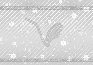 Grey and white stripes and snowflakes abstract - vector clip art