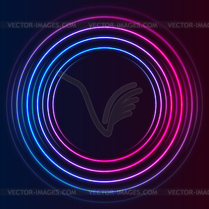 Синие и фиолетовые неоновые круги абстрактные футуристические - векторный графический клипарт