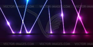 Blue purple neon laser lines technology modern - vector clipart