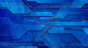 Абстрактный ярко-синий геометрический стиль в стиле гранж-тек - клипарт в векторном виде