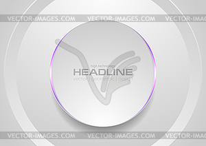 Grey circle with violet light abstract tech - vector clipart