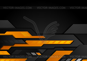 Orange black technology geometric abstract - vector clipart