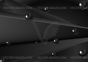 Black abstract geometric background with glossy - vector image