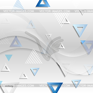 Abstract tech geometric wavy background - vector clipart