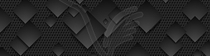 Черные квадраты на темном перфорированном металлическом фоне - векторный дизайн