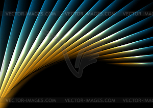 Bright blue yellow neon laser rays abstract - vector clip art