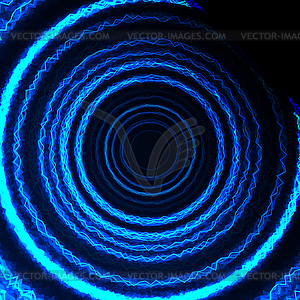 Абстрактные ярко-синие электрические неоновые круги - векторное изображение