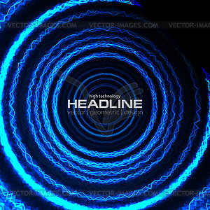 Абстрактные ярко-синие электрические неоновые круги - изображение в векторном формате