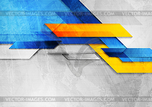 Blue, orange and grey grunge technology abstract - vector image