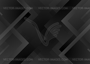 Black abstract tech geometric minimal background - vector image