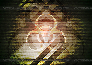 Biohazard sign abstract tech grunge background - vector clipart