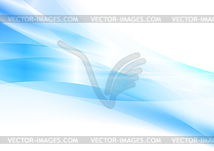 Bright blue glossy stripes and waves abstract - vector image