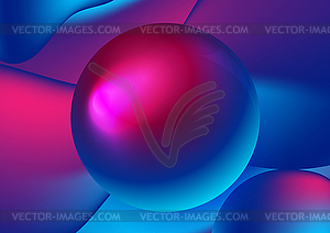 Abstract blue and purple liquid wavy shapes - vector clip art