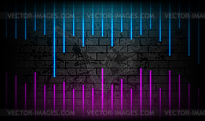 Blue purple neon lines technology grunge background - color vector clipart