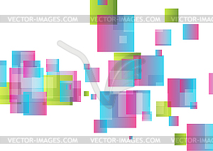 Colorful glossy squares abstract tech background - vector image