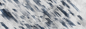 Blue and grey abstract geometric grunge banner - vector clip art