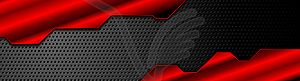 Красно-черный абстрактный технологический баннер - изображение в векторе